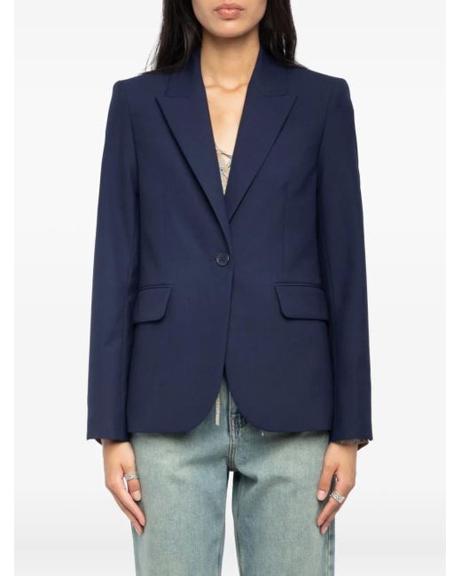 Zadig & Voltaire Blue Single-Button Blazer