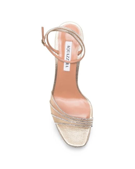 Aquazzura White Dream Girl Crystal-Embellished Sandals
