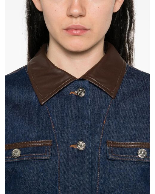 Chaqueta vaquera con cuello de piel Maje de color Blue