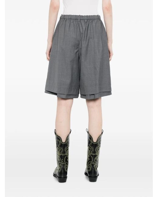 JNBY Gray Double-Layer Hem Shorts