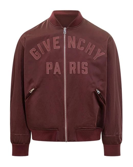 Givenchy Couture Seam Embroidered Logo Bomber Jacket for men