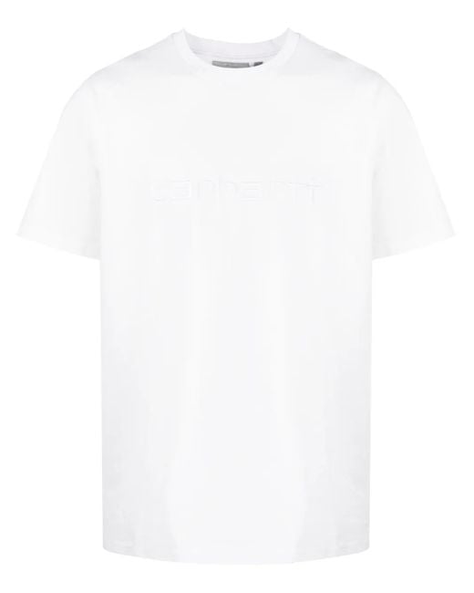 Carhartt White Embroidered-Logo Cotton T-Shirt for men