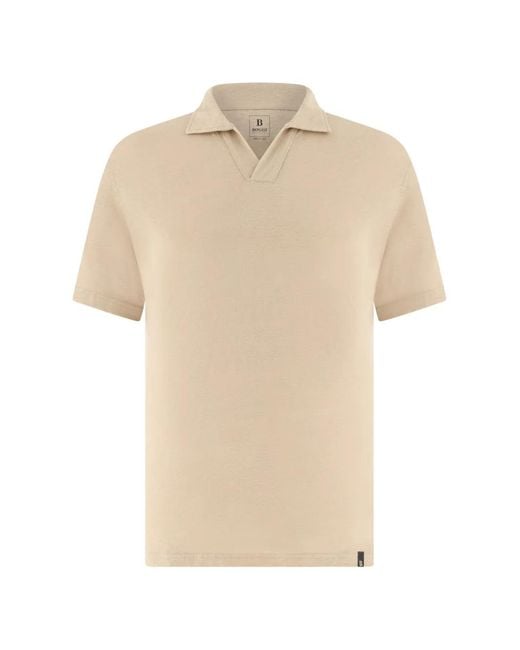 Boggi Natural Stretch Linen Jersey Polo Shirt for men