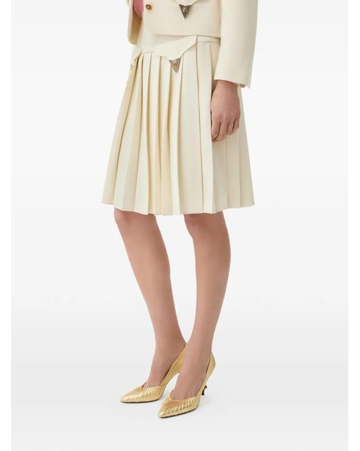 Versace Mini-Plooirok Met Medusa Kop in het Natural