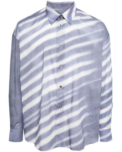 Paul Smith Blue Morning Light-print Cotton Shirt for men