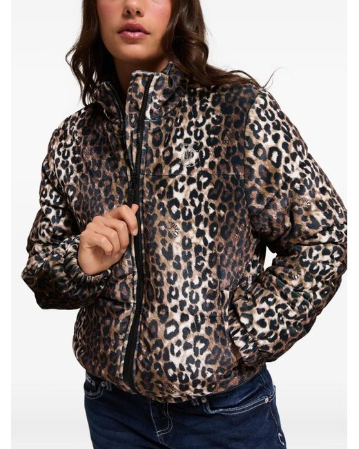 Juicy Couture Brown Leopard-Print Velour Jacket