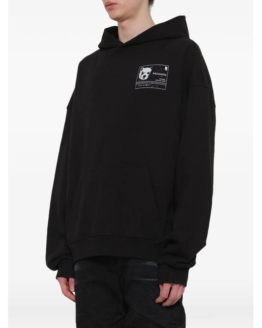 we11done Black Dna Teddy Id Hoodie for men