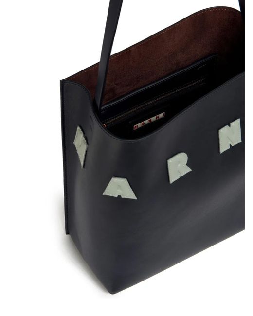 Marni ロゴアップリケ ショルダーバッグ Black