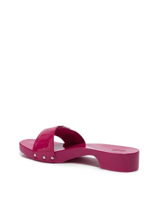 Scholl Pink Pescura Buckle-Fastening Leather Sandals