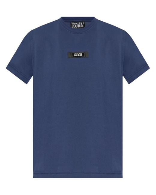 Versace Jeans Couture Blue Logo-Patch T-Shirt for men