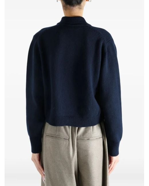 Margaret Howell Blue Collared Buttoned Cardigan