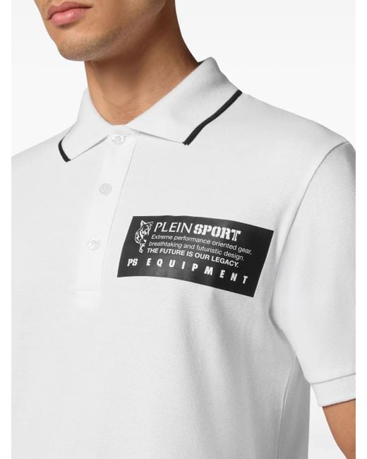 Philipp Plein Pikee-Poloshirt Mit Logo-Print in White für Herren
