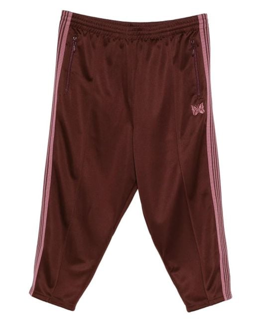 Needles Purple Side-Stripe Logo-Detail Pants for men