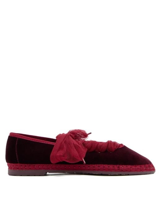 Flabelus Red Ginevra Tulle Bow Espadrilles
