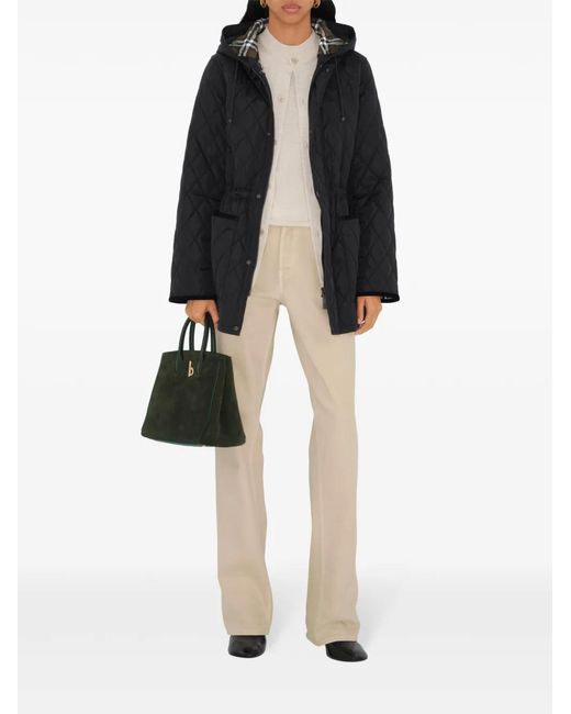 Burberry Black Devon Quilted Parka
