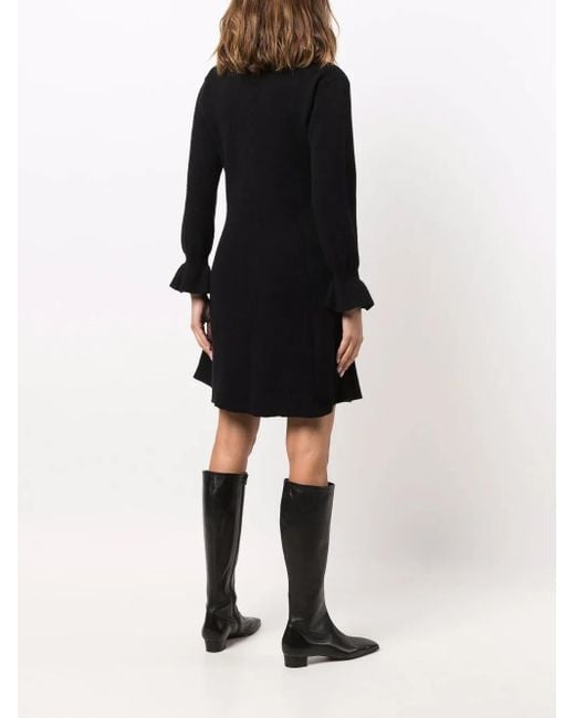 Alberta Ferretti Black Bohemian Life Intarsia-Knit Dress