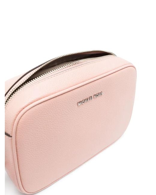 MICHAEL Michael Kors Pink Pebbled Leather Logo Crossbody Bag