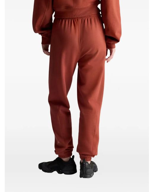 Adidas Red Logo-Print Drawstring Track Pants