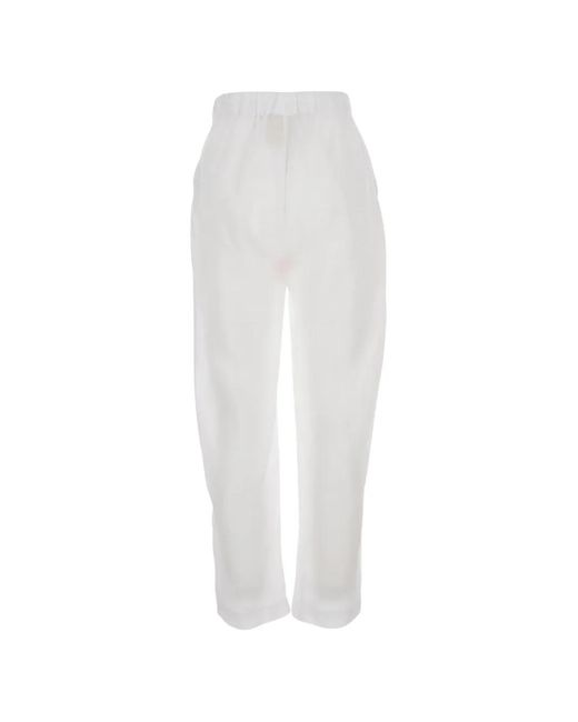 Semicouture White Drawstring Trousers