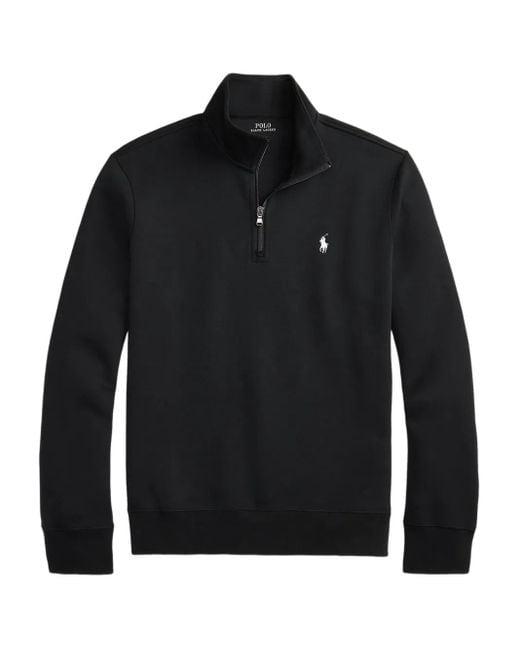 Polo Ralph Lauren Black Half-Zip Sweatshirt for men