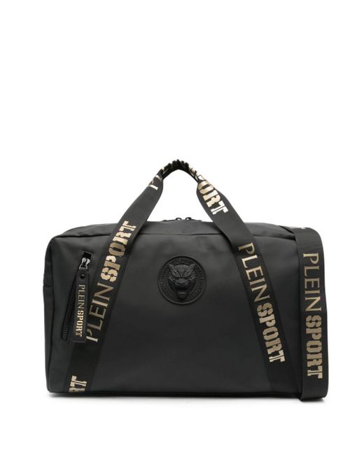 Philipp Plein Black Boston Logo-embossed Duffle Bag for men