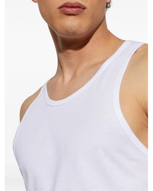 DIESEL White Walty-D-Core-2Pack Vest Tops Set (Set Of Two) for men