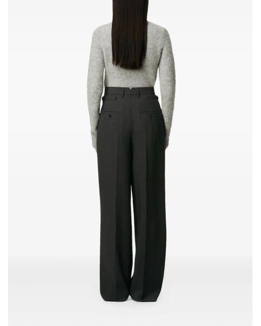AMI Black Charcoal High-Waisted Trousers