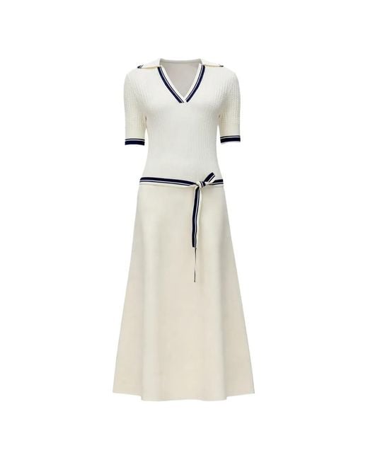 3.1 Phillip Lim White Rib-Polo Midi Dress