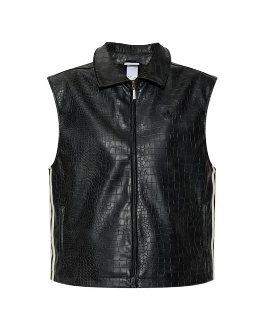 Adidas Black Crocodile-Effect Gilet