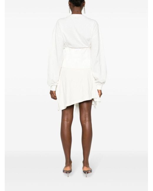 Acne White Asymmetrisches Kleid