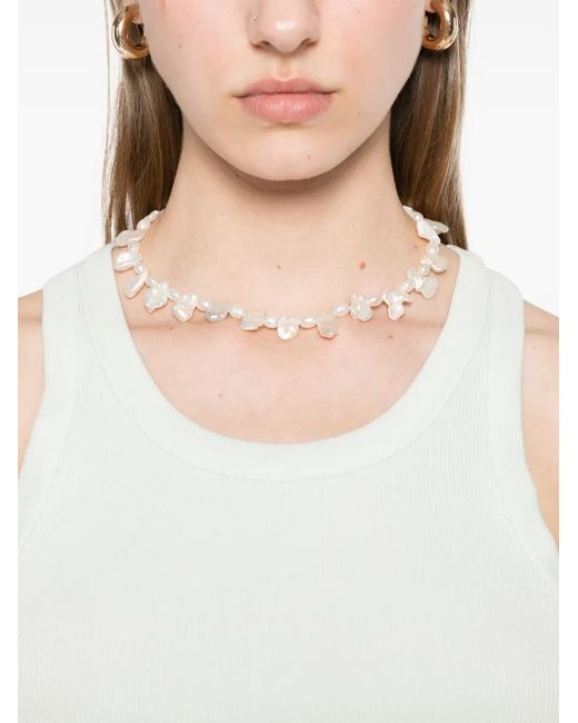 Vince White Geripptes Tanktop