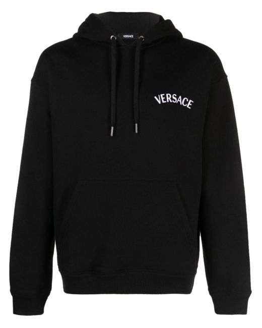 Versace Hoodie Met Geborduurd Logo in het Black voor heren