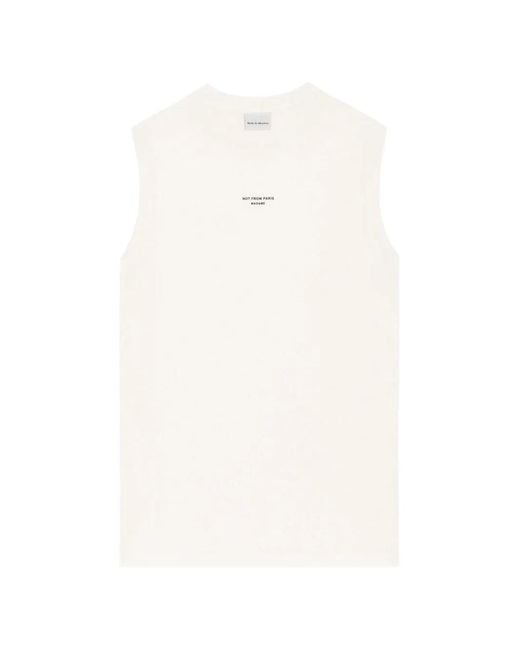 Drole de Monsieur White Slogan-Print Vest for men
