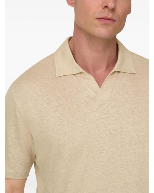 Boggi Natural Stretch Linen Jersey Polo Shirt for men