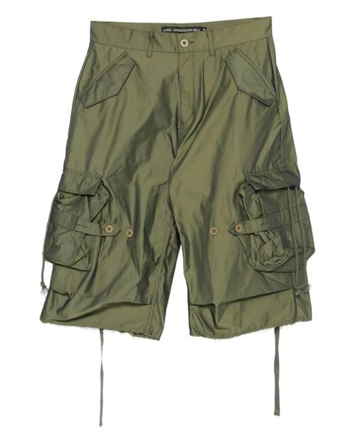 ANDERSSON BELL Green Nadrin Multi-Pocket Cargo Shorts for men