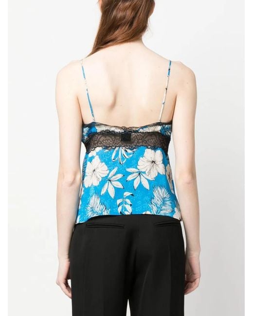 Pinko フローラル レーストリムトップ Blue