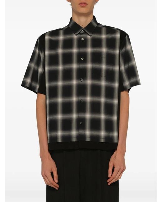 Undercover Black Combo Check Ss Shirt for men
