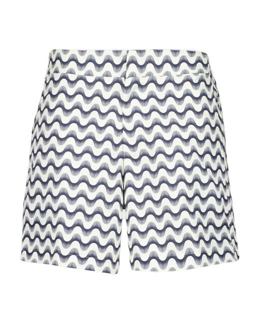 Frescobol Carioca White Porto Wave-Print Swim Shorts for men
