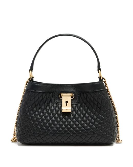 Bally Black Lock Me Quilted Tote Bag