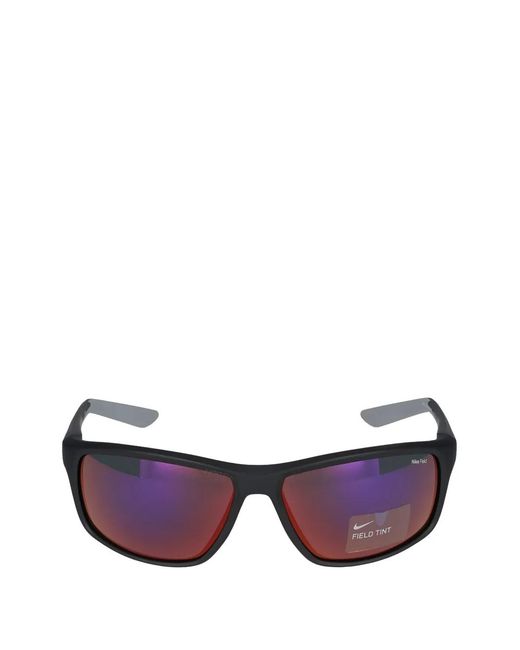 Nike Purple Adrenaline 22 E Rectangle-Frame Sunglasses