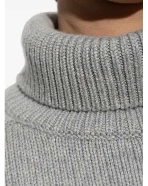 Lisa Yang Gray Turtleneck Cashmere Sweater