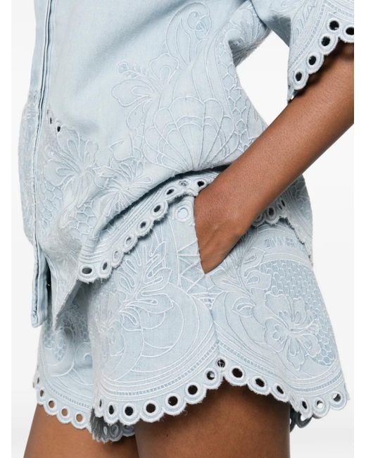 Zimmermann Blue Daylight Denim Shorts