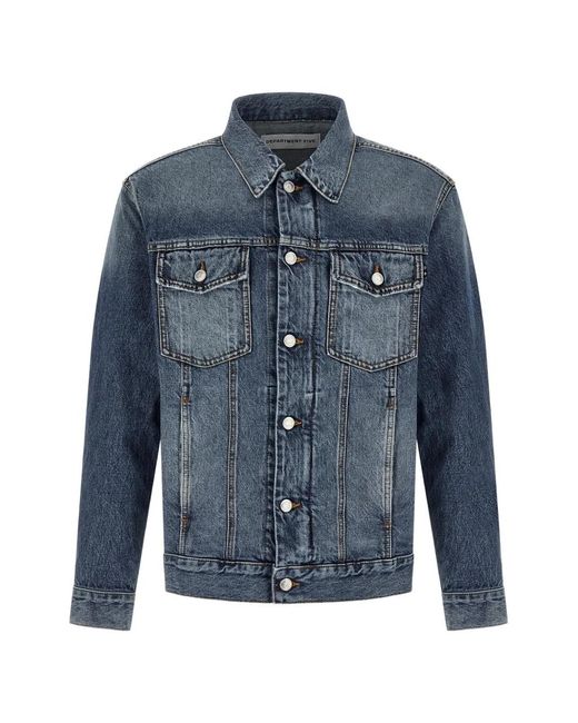 Department 5 Blue Stone Washed Contrast Stitching Jacket for men