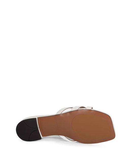 Coccinelle White C-Me Logo-Appliqué Sandals