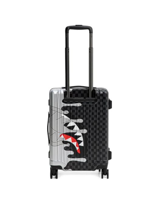 Sprayground White Shark Mouth Checkered Suitcase