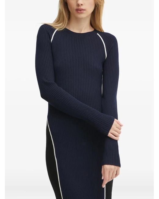 From Future Blue Ribbed Midi Dress