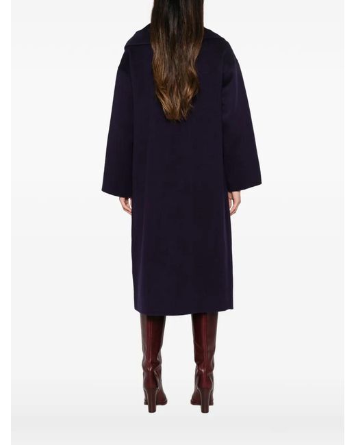 Liviana Conti Blue Oversized-Collar Double-Breasted Coat