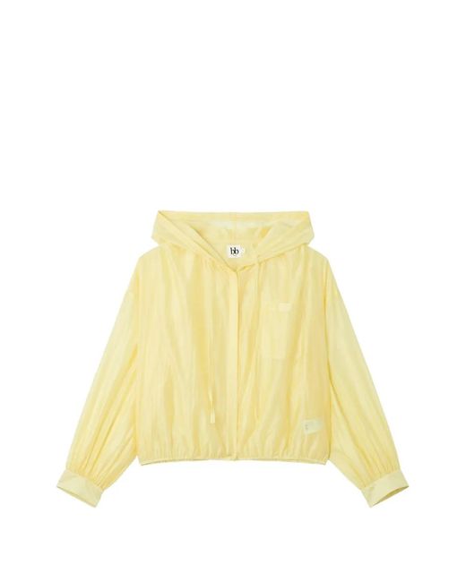 B+ AB Yellow Drawstring-Hood Lightweight Jacket
