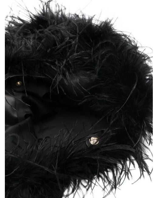 Yves Salomon Black Feather Shoulder Bag