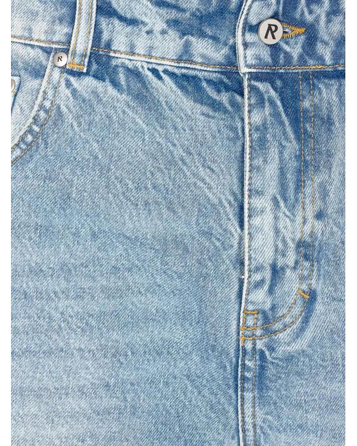 Represent Blue Denim Button-Fastening Shorts for men
